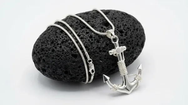 Halskette Calypso 925 Sterling Silber mit Anker Anhänger